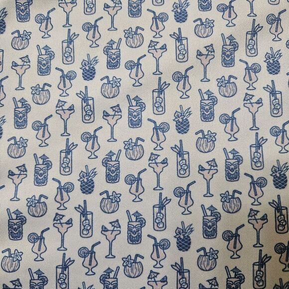 Grayson Dunn Golf Polo Shirt Mens XL Tiki Drink All Over Print White Performance - Picture 4 of 5